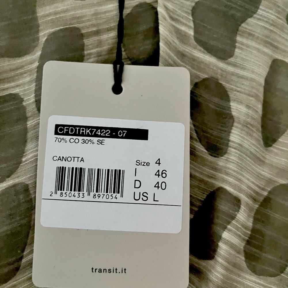 Transit.. made in Italy. Sleeveless grey/silver blouse